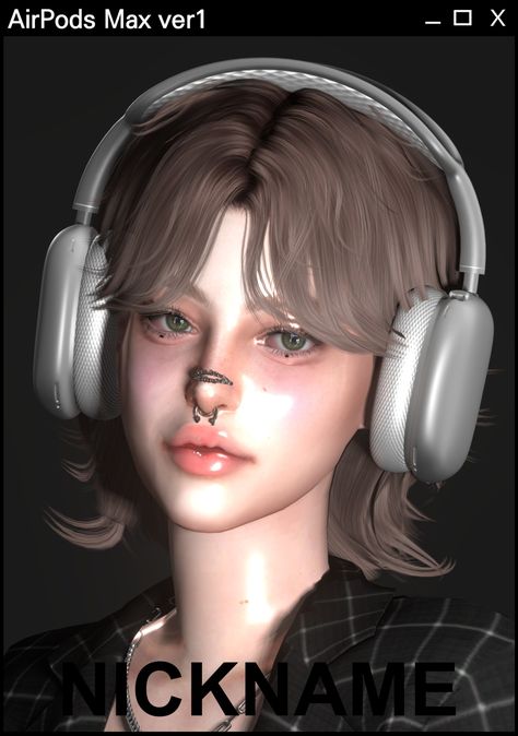 NICKNAME_sims4 - AirPods Max ver1 and ver2 Sims 4 Airpods, Give Me A Nickname, Mods Sims 4, Sims 4 Sims, Sims 4 Body Mods, Airpods Max, Sims 4 Mods Clothes, Body Mods, Sims 4 Mods