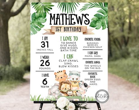 Easy Editable Invitations & Party Decor by CavaDesign on Etsy First Birthday Sign, Wild Birthday Party, Wild One Birthday Invitations, Boys First Birthday Party Ideas, Boys 1st Birthday Party Ideas, Safari Theme Birthday, Wild One Birthday, Wild One Birthday Party, 1st Birthday Party Themes