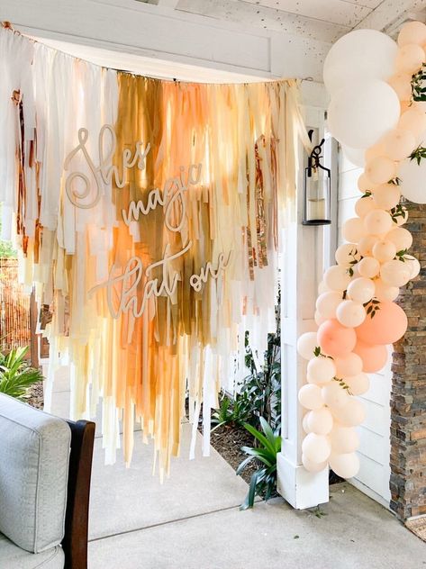 Streamer Designs, Fringe Wall, Moon Bounce, Streamer Backdrop, Party Streamers, Fringe Backdrops, Rustic Baby, Deco Boheme, Diy Backdrop