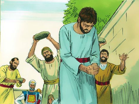 Uncertain Times: Stephen is Stoned Free Bible Images, Bible Overview, Bible Images, Bible Illustrations, Free Stories, Saint Esprit, Free Bible, Bible Crafts, Bible Lessons