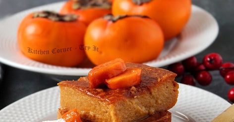 Easy Persimmon Pudding Today's recipe is a classic old- fashioned American dessert made during the holidays. If you are a frequent v... Persimmon Bread, Persimmon Pudding, American Dessert, Persimmon Recipes, Persimmon Fruit, Coconut Pudding, American Desserts, Clam Recipes, Fruity Desserts