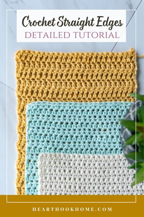 Tired of the edges on your crochet projects loking wonky? Read this article on the best technique for keeping the edges nice and straight when you crochet. An easy thing that creates a stunningly clean edge! How To Crochet Ribbed Edging, Straight Crochet Edges Tutorials, Straight Edges In Crochet, Crochet Ribbing Edge, How To Keep Crochet Edges Straight, Fix Uneven Crochet Edges, Crochet Straight Edges, Crochet Edges, Crochet Blanket Edging