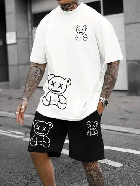 Mens Printed T Shirts, Shorts Collection, Print Pant, Beach Clothing, Short Pant, Pocket Shorts, Sweatpants Shorts, Cartoon Bear, Casual Sportswear