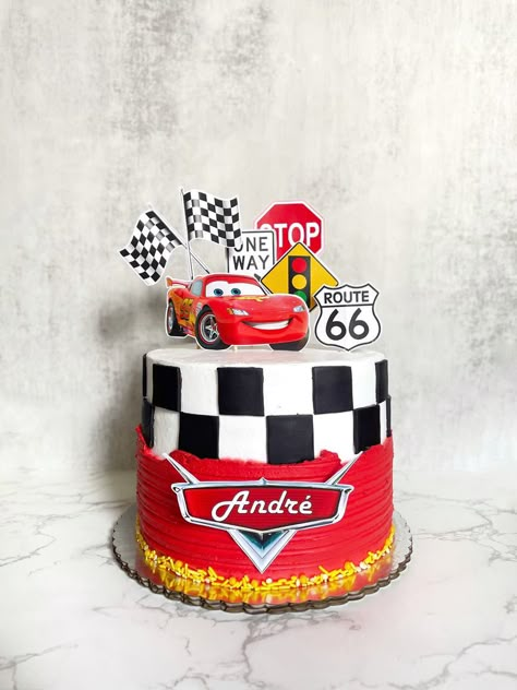 Lightning Mcqueen Birthday Cake Ideas, 2nd Birthday Car Cake, Disney Cars Themed Cake, Lightning Mcqueen Smash Cake, Disney Car Cake, Lightning Mcqueen Cakes, Cars Birthday Cake Ideas, Cars Movie Birthday Cake, Disney Cars Cake Ideas