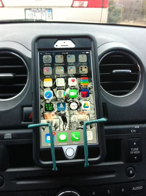 Dashboard Phone Holder (version 1) : 9 Steps - Instructables Car Cell Phone Holder Diy, Cell Phone Holder Diy, Car Upgrades, Gear Tie, Cell Phone Car Mount, Car Cell Phone Holder, Solar Powered Cars, Dashboard Phone Holder, Fancy Shop