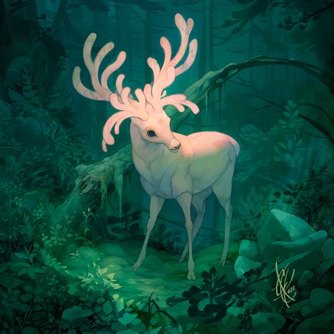 ELK64 🦕 on Twitter: "✨🦌🌿 https://t.co/m0JmavHTQO" / Twitter Deer Illustration, Deer Art, A Deer, Pics Art, Creature Design, Creature Art, In The Woods, Pretty Art, Fantasy Creatures