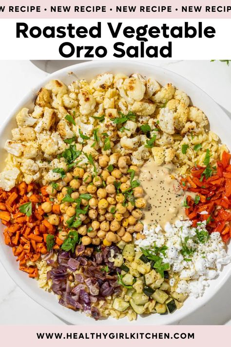 Healthy Orzo Pasta Salad, Orzo Veggie Pasta, Orzo Bean Salad, Hummus Pasta Salad, Roasted Veggie Orzo Salad, Orzo Chickpea Salad, Roasted Veggie Orzo, Veggie Orzo Salad, Roasted Vegetable Orzo