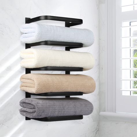 Bath Holder, Towel Racks For Bathroom, Wall Towel Racks, Bathroom Towel Storage, Bath Towel Holder, Bath Towel Racks, Wall Mounted Towel Rack, How To Roll Towels, Towel Holder Bathroom