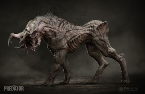 "The Predator (2018) Predator Hybrid Menagerie " by Kyle Brown Predator Movie, Dark Creatures, Beast Creature, The Predator, Cool Monsters, Alien Design, Monster Concept Art, Alien Creatures, Fantasy Monster