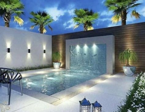 Pool Design Modern, Pool House Decor, Kleiner Pool Design, Modern Pool House, Kolam Koi, Small Swimming Pools, Small Pool Design, Modern Pools, Small Pools