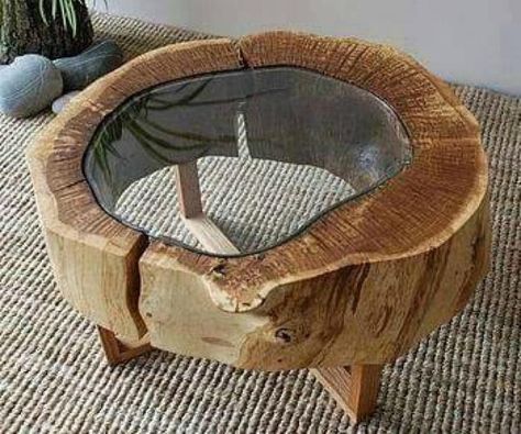 Recycling Metal and Wood for Unusual Home Decorating Design Interior Modern, Tre Kunst, Stump Table, Tree Logs, Interior Boho, Log Furniture, Diy Holz, Wood Tree, Diy Pallet Projects