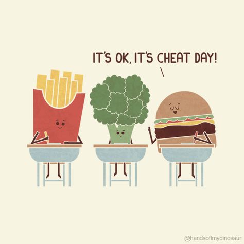 Cheat Day Funny Illustrations, Charmed Characters, Inanimate Objects, Food Puns, Cheat Day, Funny Illustration, Funny Doodles, A Year Ago, Everyday Objects