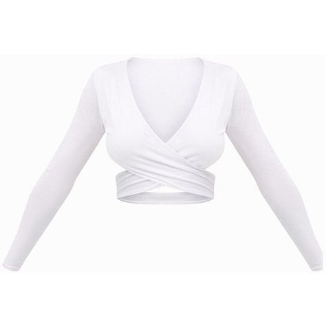 White Wrap Jersey Longsleeve Crop Top ($21) ❤ liked on Polyvore featuring tops, shirts, white top, white crop tops, long sleeve jersey shirt, long sleeve tops and jersey shirt Cute Crop Tops Long Sleeve, White Cropped Long Sleeve Top, Cute White Shirts Crop Tops, Cute Shirts Crop Tops, Cute Shirts Crop, White Long Sleeve Crop Top Outfits, Cute White Crop Tops, Crop White Top, White Crop Long Sleeve