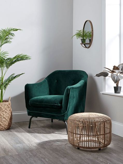 Velvet Occasional Chair, Green Accent Chair, Furnitur Ruang Keluarga, Leather Chaise, Beige Living Rooms, Luxury Chairs, Luxury Home Furniture, 아파트 인테리어, Living Room Green