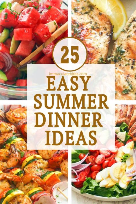 Make your summer more fun with these 25 summer dinner ideas using fresh summer ingredients. Whether you’re grilling outside or just want a refreshing drink to cool down after a long day, these recipes are exactly what you need. Dinner recipes. Easy Summer Dinner Ideas, Easy Summer Dinner Recipes, Dinner Ideas Quick, Dinners Ideas, Easy Summer Dinner, Summer Dinner Ideas, Summer Dinner Recipes, Healthy Summer Dinner Recipes, Summer Potluck