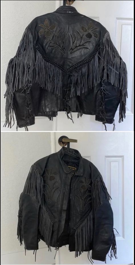 Leather Jacket With Fringe, Black Leather Jacket, Custom Cars, Black Leather, Leather Jacket, Cars, Leather, Clothes, Black