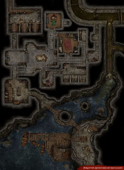 Introducing our new map, ‘The Smuggler’s Lair’, measuring 30×41. It features multiple routes and secret entrances that lead to a grand cavern and a dock, perfect for smuggling goods. #battlemap #dnd #dungeonsanddragons #tabletop #ttrpg #dndmaps #map #dnd5e #digitalart Dnd World Map, Fantasy World Map, Dungeon Master's Guide, Tabletop Rpg Maps, Map Pictures, Rpg Map, Area Map, Town Map, Dungeon Maps