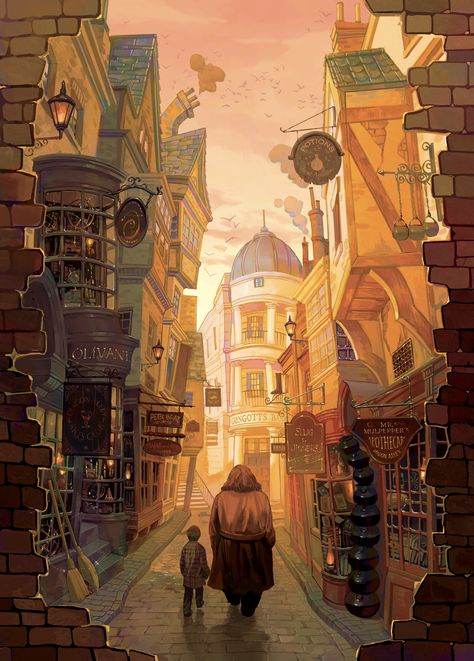 Ziyi Gao Swag Poster, Harry Potter Diagon Alley, Harry Potter 5, Harry Potter Nursery, Harry Potter Background, Harry Potter Illustrations, Harry Potter Illustration, Harry Potter Artwork, Potter Art