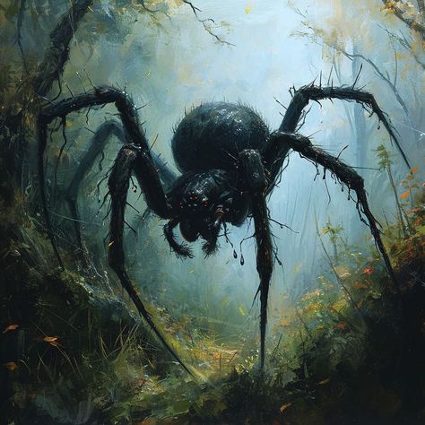 Fantasy Spider Art, Giant Spider Art, Fantasy Spider, Cirith Ungol, Spider Monster, Giant Spiders, Beast Art, Big Spiders, Wolf Spider