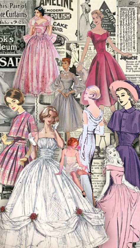 #vintage #vogue #fashion #vintagefashion #1950s #1960s #50s #60s #pink #purple 1950 Aesthetic Fashion, Gifts For Fashion Designers, Paint Rattan Furniture, 1950s Aesthetic Fashion, Purple Vogue, Vintage Vogue Fashion, 1960s Aesthetic, Vintage Fashion Sketches, Vintage Dress Sewing Patterns