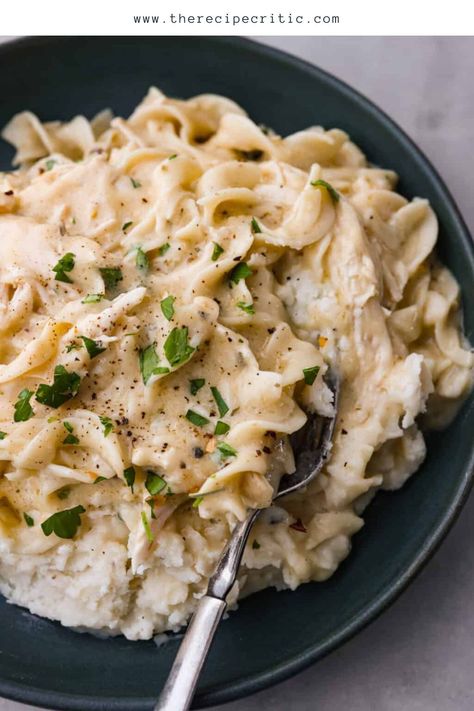 This chicken and noodles recipe is the perfect weeknight dinner. You throw everything in the Crockpot in the morning and then come home to an amazing hearty meal. Slow Cooker Chicken And Noodles, Creamy Chicken And Noodles, Crockpot Chicken And Noodles, Chicken And Noodles, Italian Seasonings, Slow Cooker Creamy Chicken, The Recipe Critic, Recipe Critic, Chicken Dishes Recipes