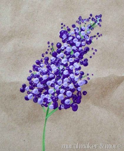 Lilac dot painting Lilac Rock Painting, Paint Lilacs, Flowers Painting Acrylic, Flower Painting Videos, March Art, Lilac Painting, Q Tip Painting, Purple Tissue Paper, Amelia Rose