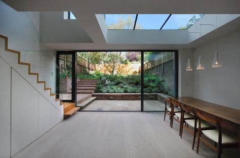 Dining Room London, Contemporary Basement, Basement Conversion, Basement Entrance, Basement Doors, Basement Lighting, Patio Interior, Basement Decor, Basement Renovations