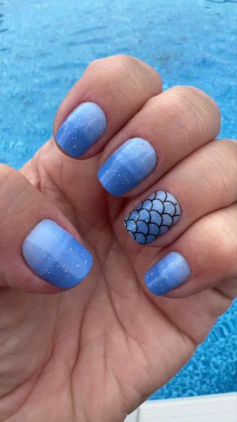 Beach House Blues and Mermaid You Look Color Street Beach House Blues, Summer Beach Nails, Nails Beach, Summer Nails Beach, Nail Styles, Street Nails, Beach Nails, Color Street Nails, Nail Inspiration