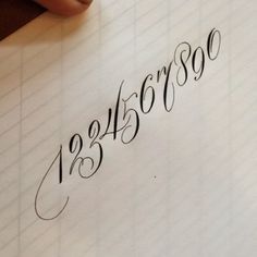 Beautiful flourished numerals by Suzanne Cunningham (@suzcunningham) on Instagram Tattoo Script Fonts, Typography Tattoo, Fancy Writing, Copperplate Calligraphy, Tattoo Lettering Fonts, Calligraphy Hand Lettering, Hand Lettering Alphabet, Calligraphy Handwriting, Creative Lettering