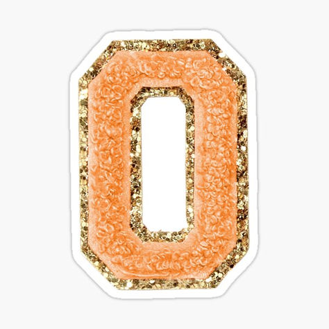 Preppy orange varsity letter O sticker #sticker #redbubble #college #preppy #letter #teen Preppy Letters Orange, Preppy Stoney Clover Letters, Preppy Varsity Letters Hot Pink, Preppy Letter Patches, Orange Alphabet Letters, Letter Icon, Varsity Letter, Letter O, Glitter Wallpaper