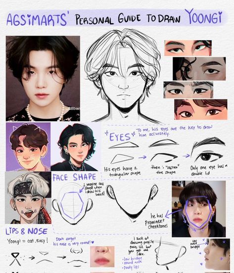 Easy Haircuts, Face Studies, Haircuts For Boys, Long To Short Hair, Art Tools Drawing, Kpop Drawings, Bts Drawings, Anime Drawings Tutorials, Book Art Drawings