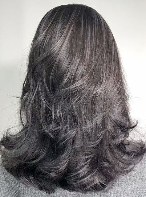 Grey Hair Transformation, Salt And Pepper Hair, Silver Grey Hair, Hair Damage, Grey Hair, Hair Transformation, Layered Hair, Hair Dos, Damaged Hair