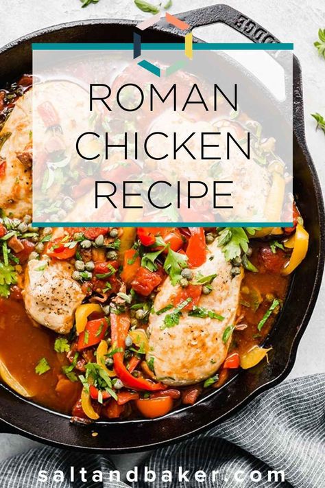 Roman Chicken Recipe, Roman Chicken, Curry Chicken And Rice, Easy Dinner Options, Roman Food, Delicious Chicken Dinners, Skillet Dinners, Dinner On A Budget, Dinner Rolls Recipe