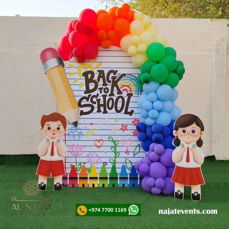 Cutest scholar in the school. Back To School Backdrop And Balloon Decoration QR 800 For More Details Contact Here 👇 WhatsApp : +974 77 00 11 69 Call : +974 77 00 11 69 #backtoschool #backtoschool2024📚🎒 #backtoschooldoha #backtoschooldohaqatar #backtoschoolbackdrops #backtoschoolbackdrop #backtoschoolballoondecoractions #backtoschoolballoondecor #backtoschoolbackdropideas #najatevents #najateventsplanner Back To School Backdrop, School Backdrop, Spring Bulletin, Spring Bulletin Boards, School Banner, Welcome Back To School, School Yard, Graduation Day, Backdrop Decorations