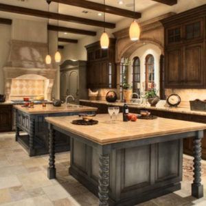 Double Kitchen Islands, Double Island, Traditional Kitchen Island, Lakehouse Kitchen, Double Island Kitchen, Kitchen Extension Ideas, Light Countertops, Kitchen Shapes, Kitchen Ideas On A Budget