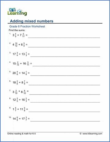 6th grade adding fractions worksheets, including adding unlike fractions, adding fractions and mixed numbers, subtracting unlike fractions and subtracting mixed numbers. No login required. Adding Unlike Fractions, Fractions Worksheets Grade 6, Adding Mixed Fractions, Mixed Fractions Worksheets, Adding Mixed Numbers, Subtracting Mixed Numbers, Unlike Fractions, Subtract Fractions, Addition Of Fractions