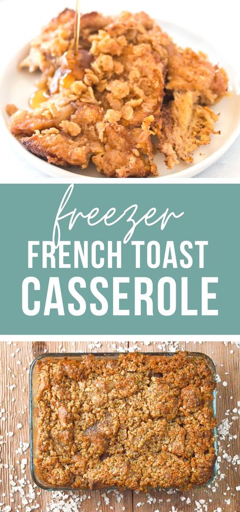 Freezer French Toast Casserole | Happy Money Saver - Try out this easy breakfast casserole that is sure to become a family favorite! Freezer Friendly French Toast Casserole, Breakfast Casserole To Freeze Ahead, Breakfast Freezer Casserole, Freezer Egg Casserole, Make Ahead Breakfast Casserole Freezable, Breakfast Casserole Freezer Meal, Frozen Casseroles Make Ahead, Freezer Casseroles Make Ahead, Freezer Breakfast Casserole