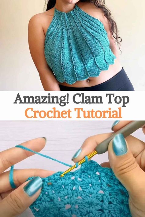 Mermaid Crochet Top, Easy Crochet Top Pattern, Crochet Top Pattern Summer, Crochet Swimwear Pattern, Easy Crochet Top, Cotton Crochet Patterns, Top A Crochet, Diy Crochet Top, Crochet Applique Patterns Free