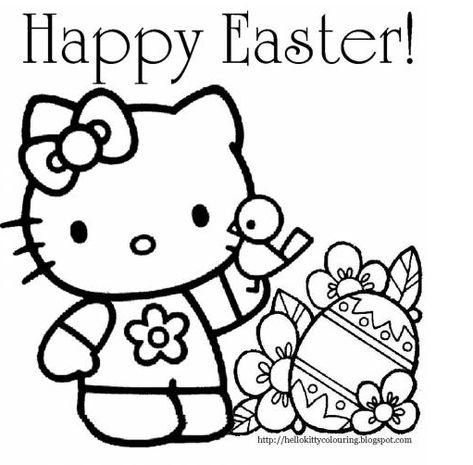 Hello Kitty Easter Coloring Page Easter Coloring Pictures, Hello Kitty Easter, Free Easter Coloring Pages, Easter Coloring Sheets, Easter Bunny Colouring, Hello Kitty Imagenes, Hello Kitty Colouring Pages, Images Hello Kitty, Sette Nani