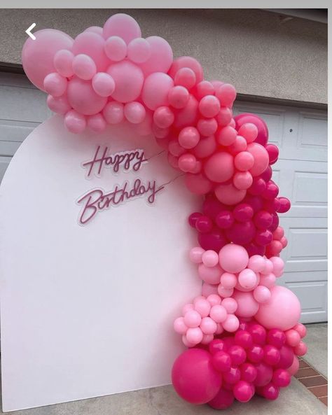 Hot Pink Party Decorations, Hot Pink Balloon Garland, Birthday Princess Theme, Customised Wallpaper, Pink Balloon Arch, Pink Bday, Bridal Shower Party Decorations, Pink Birthday Theme, Pink Birthday Party Decorations