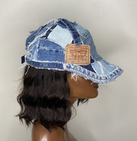 Jeans Bucket Hat, Jean Bucket Hat, Denim Hats, Denim Upcycle, Sewing Hats, Hat Diy, Denim Cap, Denim Bucket Hat, Diy Fashion Accessories