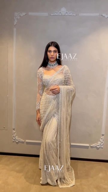 Ejaaz Couture, Net Saree Blouse Designs, Reception Saree, Simple Lehenga, Saree Wearing Styles, Reception Outfit, Indian Outfits Lehenga, Indian Bride Outfits, Fancy Sarees Party Wear