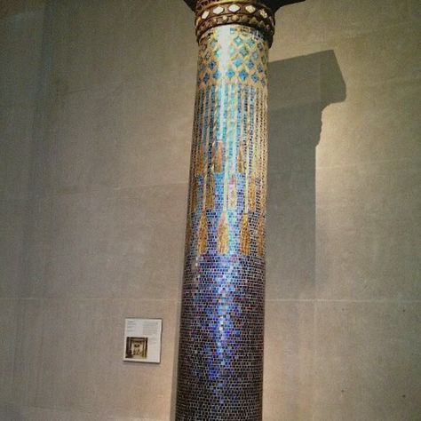 Mosaic tile pillar #engineer #architecture Pillar Design, Mosaic Tiles, Mosaic, Curtains, Architecture, Home Decor, Design