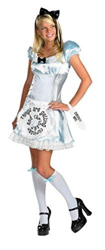 Alice Tween Costume  XLarge ** See this great product. Cartoon Fancy Dress, Dress With Apron, Alice Costume, Teen Halloween, Fancy Dress Halloween Costumes, Alice In Wonderland Costume, Black Tees, Wonderland Costumes, Disney Halloween Costumes