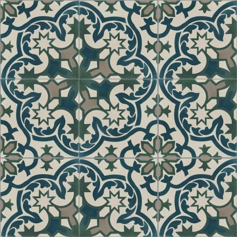 Villa Lagoon Tile Havana Cantina Laguna 8" x 8" Cement Patterned Wall & Floor Tile | Perigold Cuban Tile, Villa Lagoon Tile, European Tiles, Moroccan Tiles Pattern, Tiles Designs, Bathroom Accent Wall, Patterned Wall, Turkish Tiles, Floor Tile Design