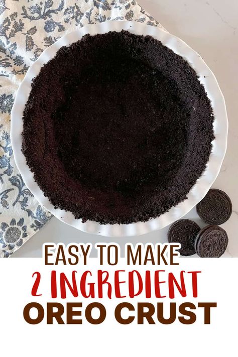 Delicious & Easy Oreo Pie Crust Recipe Oreo Pie Crust Recipe, Easy Oreo Pie, Cookie Pie Crust Recipe, Oreo Crust Recipe, Oreo Dessert Easy, Cookie Crust Recipe, Oreo Pie Crust, Homemade Oreo Cookies, Oreo Pie