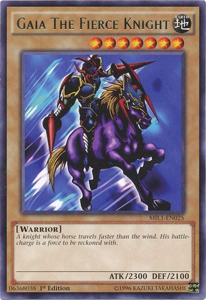 GaiaTheFierceKnight-MIL1-EN-R-1E Gaia The Fierce Knight, Yugioh Dragons, Tcg Cards, Yugioh Monsters, Yu Gi Oh Cards, Monster Cards, Collectible Trading Cards, Yugioh Cards, Miniature Wargaming