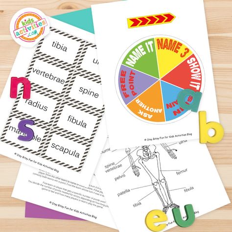 Bones Of The Body, Kids Science Fair Projects, Science Games For Kids, Bones Game, Free Educational Websites, Pretend Play Printables, Educational Websites For Kids, Printable Games For Kids, Free Games For Kids