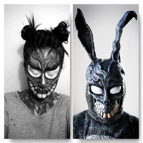 Frank the bunny makeup Donnie Darko Makeup, Donny Darko, Donnie Darko Tattoo, Creepy Disney, Halloween Sfx, Bunny Makeup, Donnie Darko, Spooky Szn, Spooky Halloween Decorations