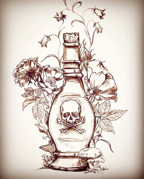 Poison Drawings, Poison Tattoo, Victorian Tattoo, Textiles Print, Honey Bee Tattoo, Tattoo Cream, Elements Tattoo, Flame Tattoos, Sharpie Tattoos